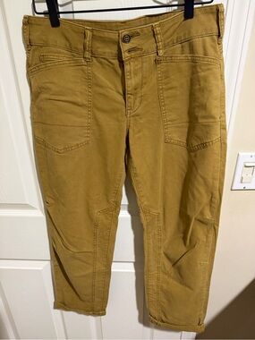 Anthropologie Mustard Tan Utility Chinos